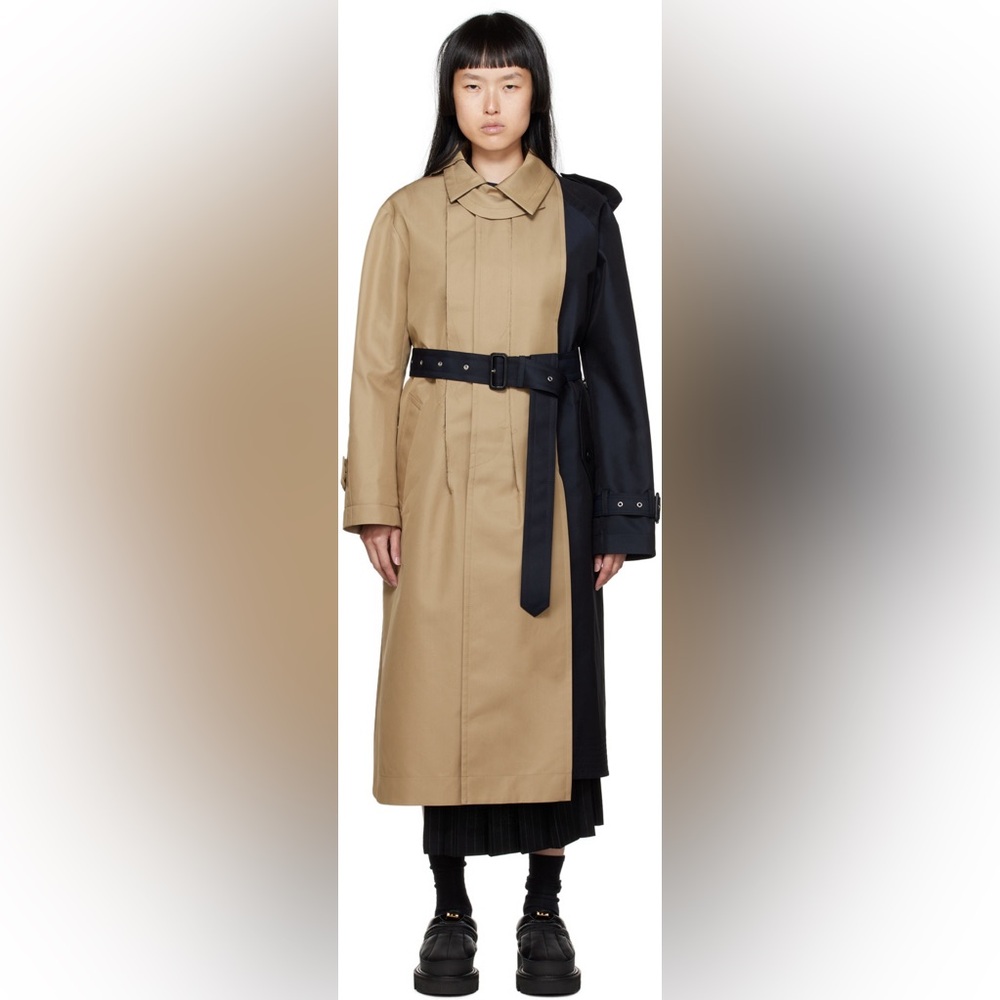Sacai Gabardine Two-Tone Trench Coat